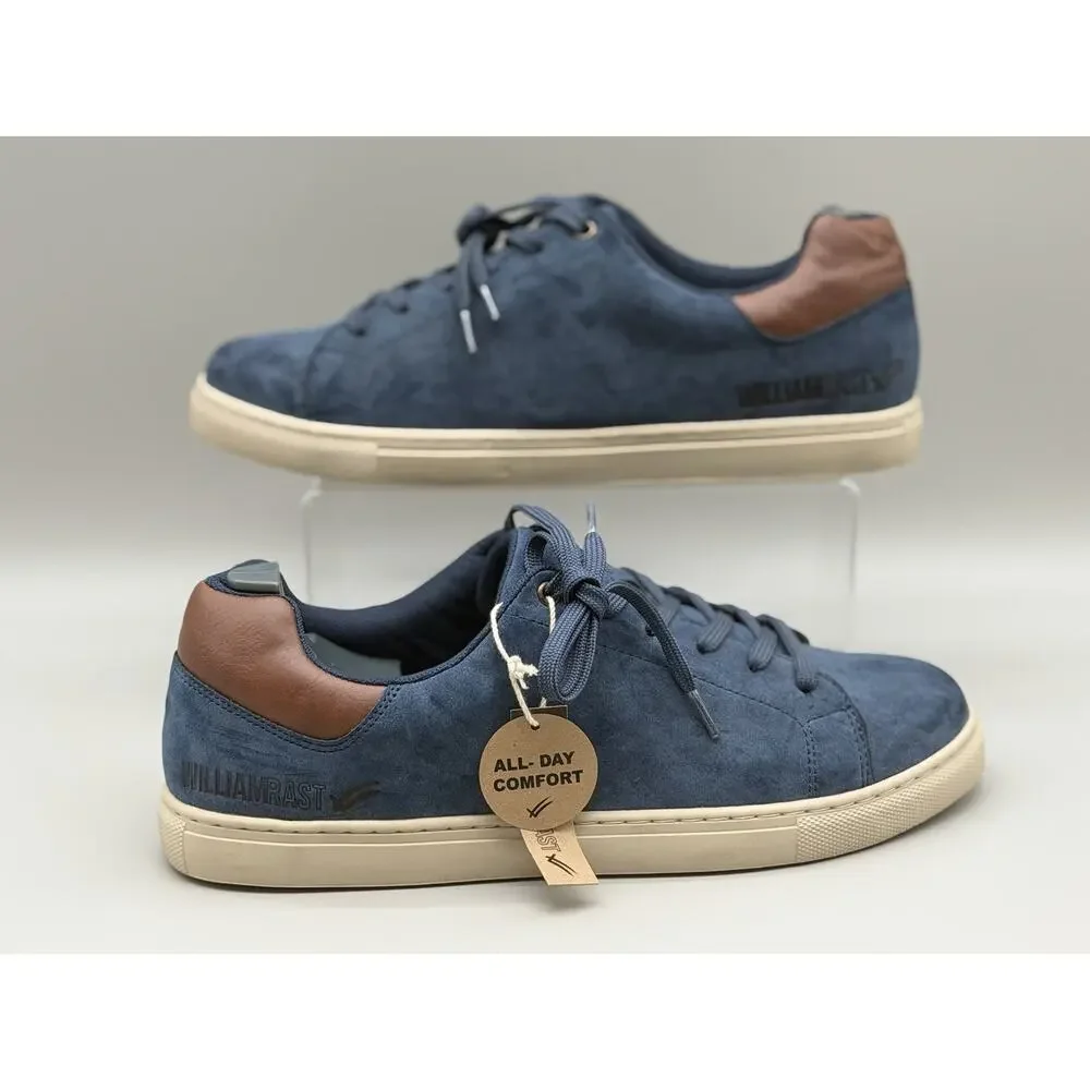 William Rast Luke Men’s 10M Blue Faux Suede Low Top Casual Sneakers New